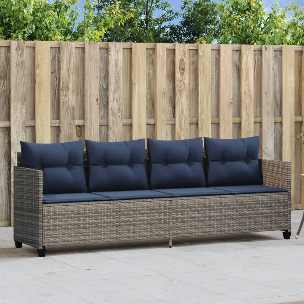 Ligbed met kussen poly rattan grijs is nu te koop bij PeponiXL, paradijselijk wonen!