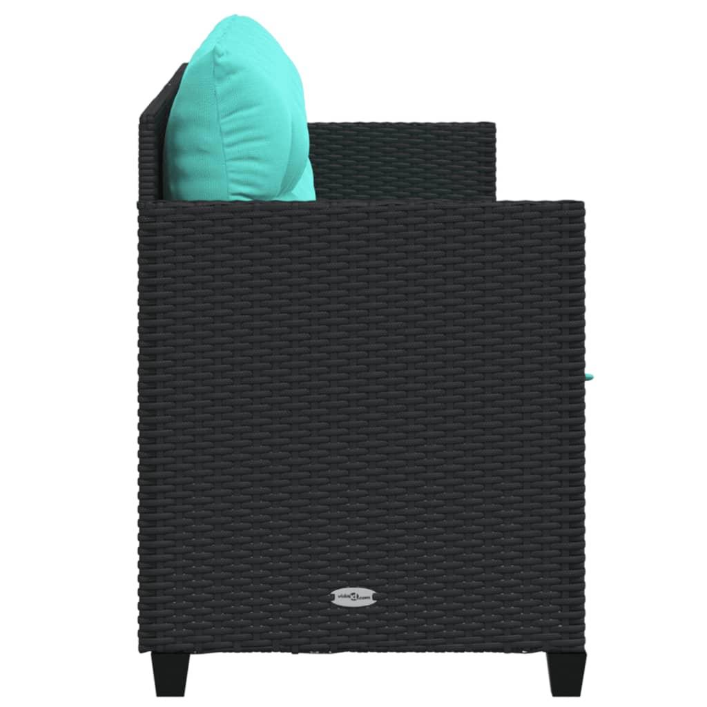 Ligbed met kussens poly rattan zwart is nu te koop bij PeponiXL, paradijselijk wonen!