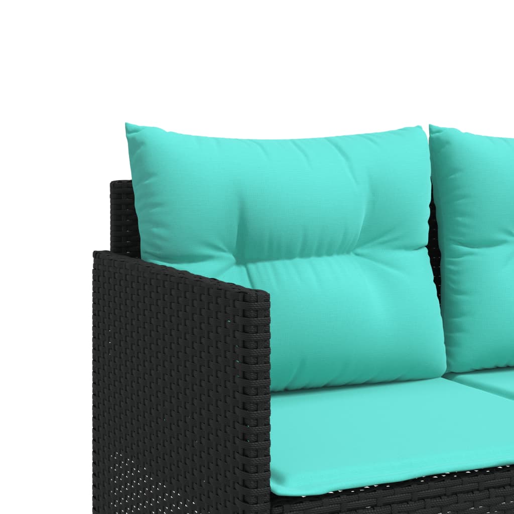 Ligbed met kussens poly rattan zwart is nu te koop bij PeponiXL, paradijselijk wonen!