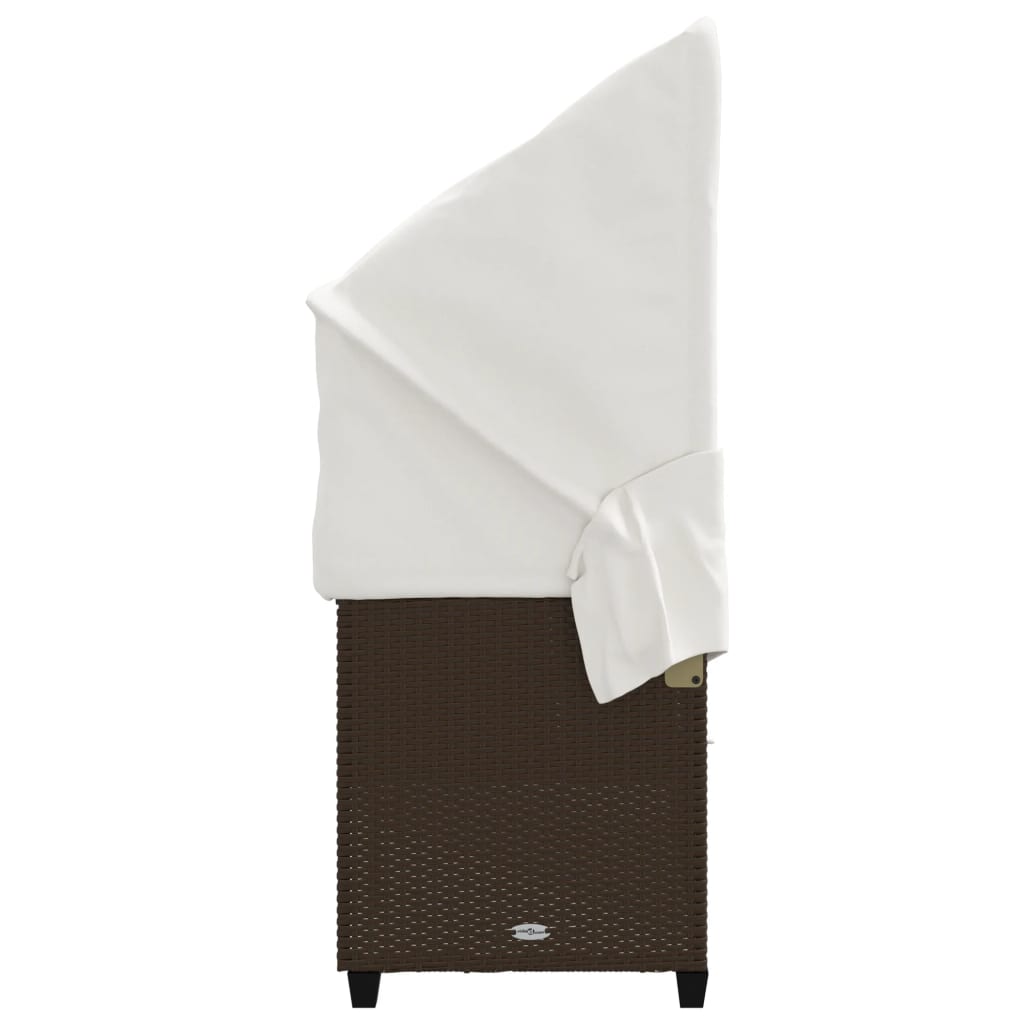 Ligbed met luifel en kussens poly rattan bruin is nu te koop bij PeponiXL, paradijselijk wonen!