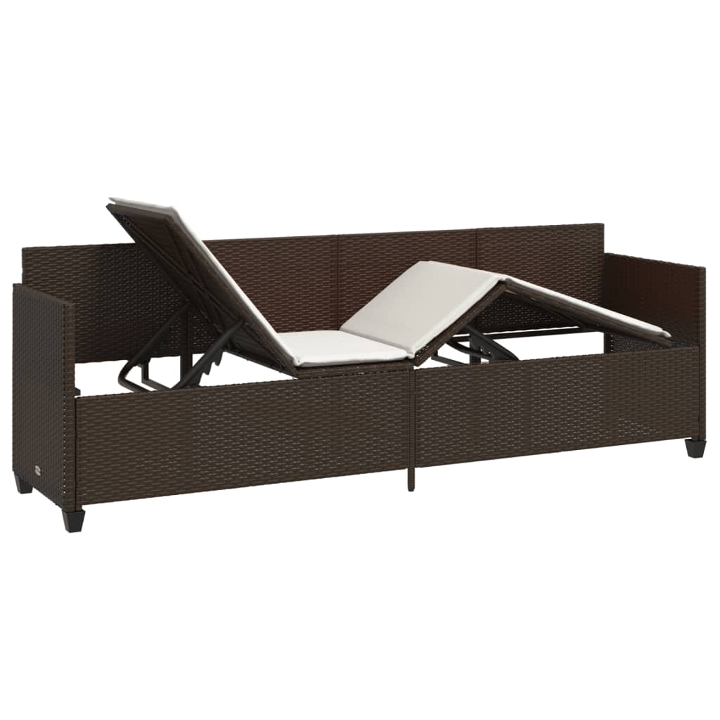 Ligbed met kussens poly rattan bruin is nu te koop bij PeponiXL, paradijselijk wonen!