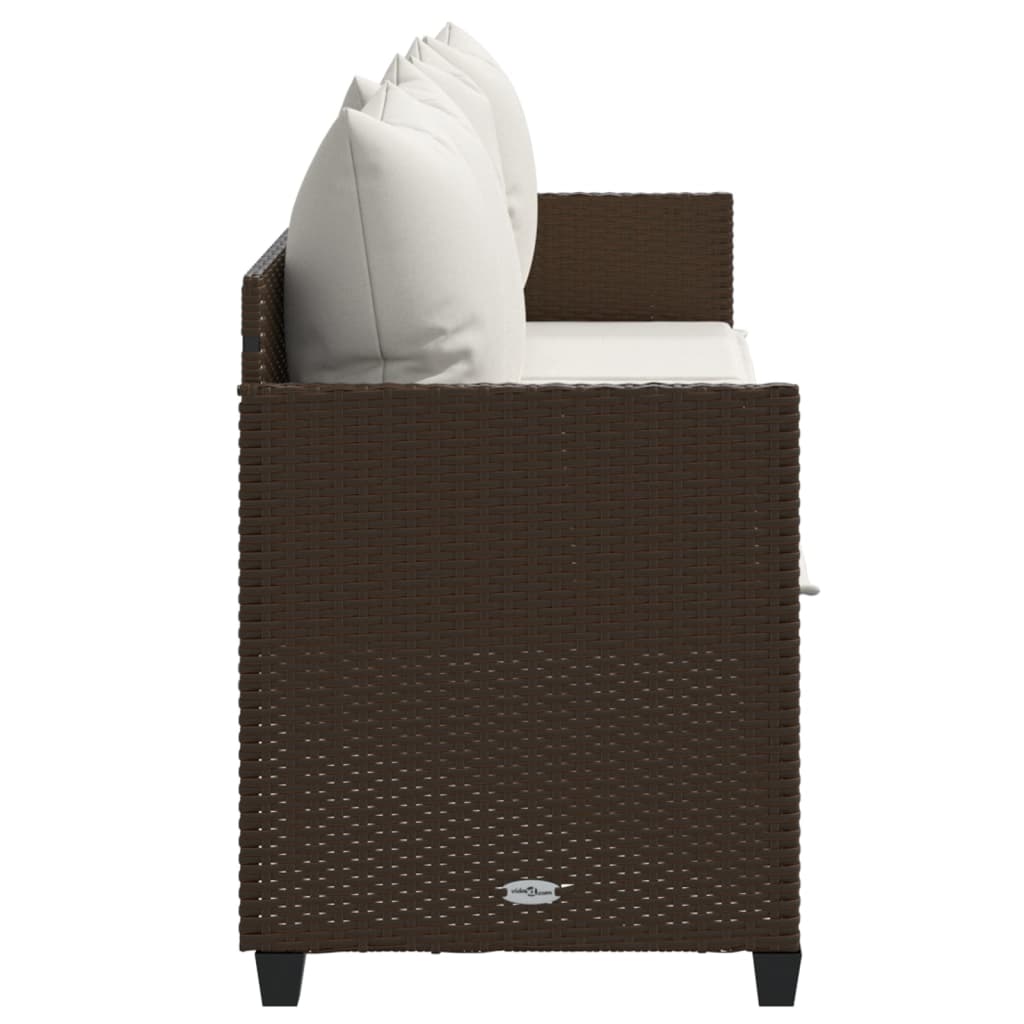 Ligbed met kussens poly rattan bruin is nu te koop bij PeponiXL, paradijselijk wonen!