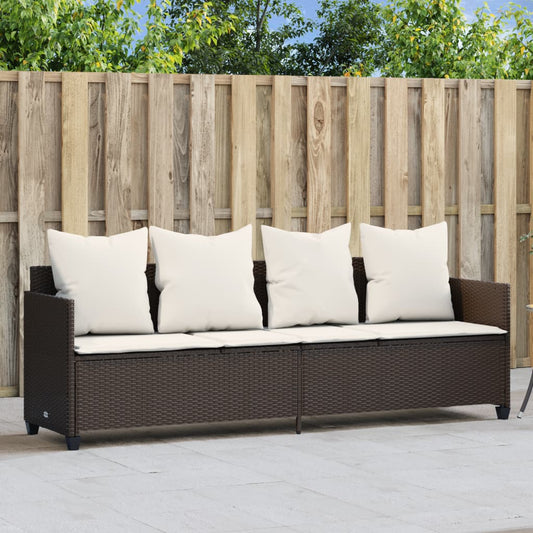 Ligbed met kussens poly rattan bruin is nu te koop bij PeponiXL, paradijselijk wonen!