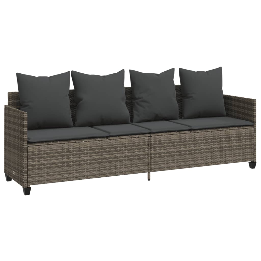 Ligbed met kussen poly rattan grijs is nu te koop bij PeponiXL, paradijselijk wonen!