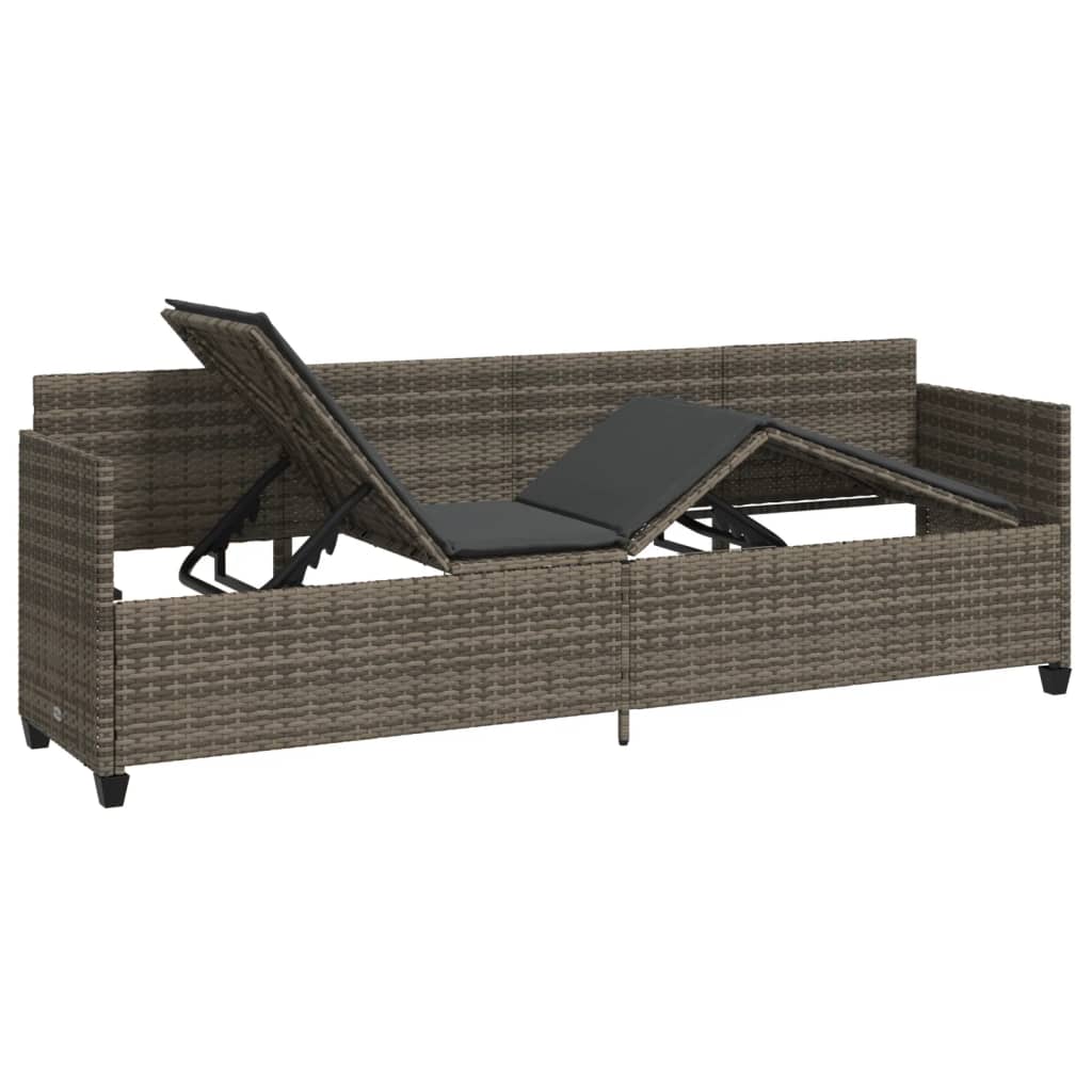 Ligbed met kussen poly rattan grijs is nu te koop bij PeponiXL, paradijselijk wonen!