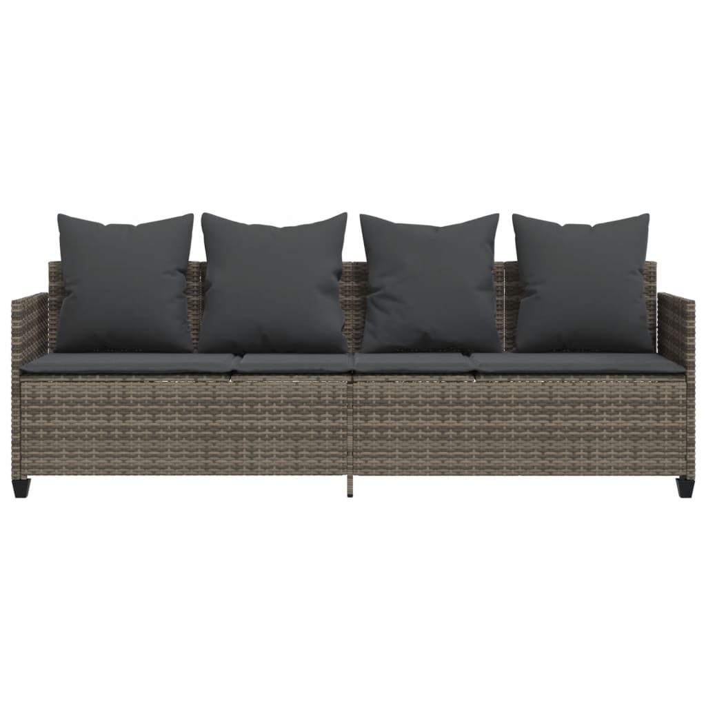 Ligbed met kussen poly rattan grijs is nu te koop bij PeponiXL, paradijselijk wonen!