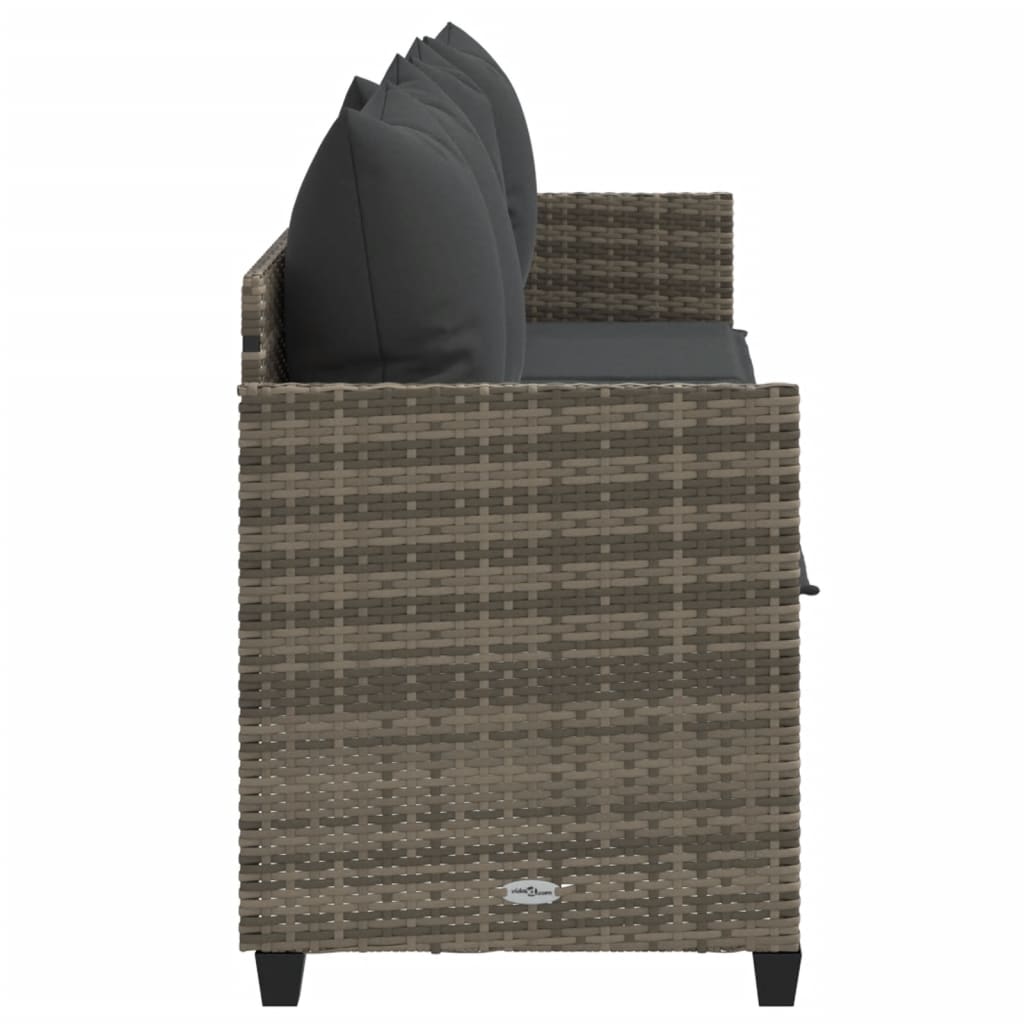 Ligbed met kussen poly rattan grijs is nu te koop bij PeponiXL, paradijselijk wonen!