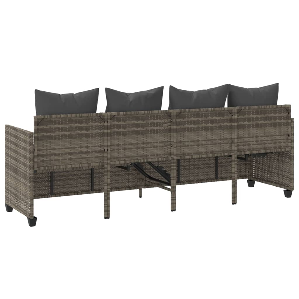 Ligbed met kussen poly rattan grijs is nu te koop bij PeponiXL, paradijselijk wonen!