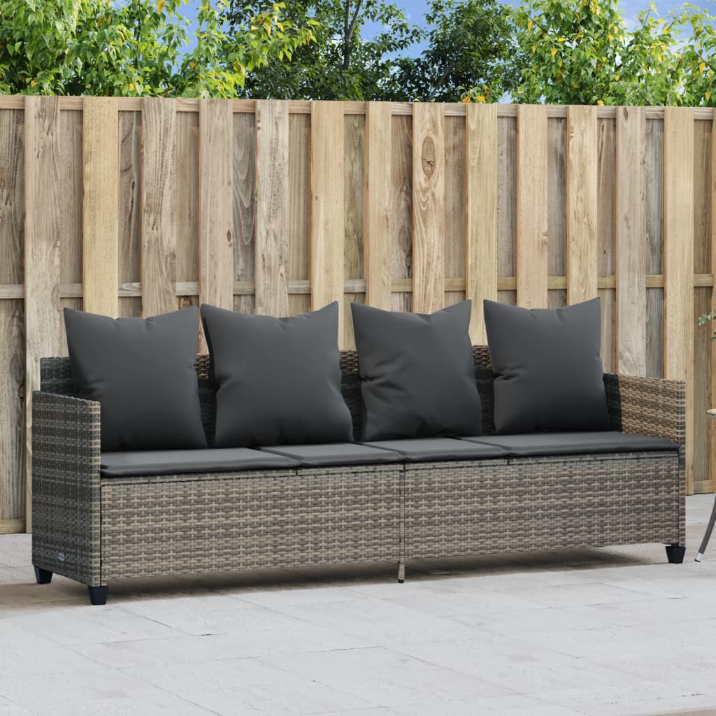 Ligbed met kussen poly rattan grijs is nu te koop bij PeponiXL, paradijselijk wonen!