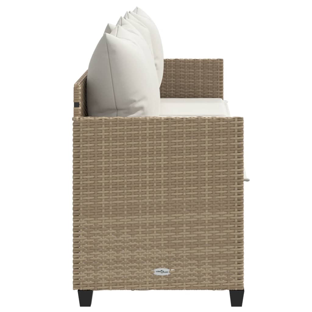 Ligbed met kussens poly rattan beige is nu te koop bij PeponiXL, paradijselijk wonen!