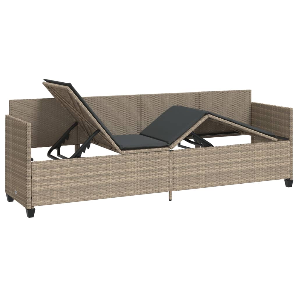Ligbed met kussen poly rattan lichtgrijs is nu te koop bij PeponiXL, paradijselijk wonen!