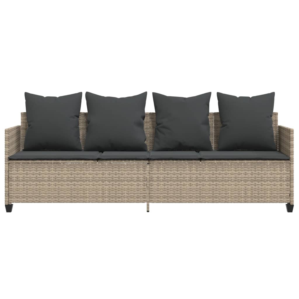 Ligbed met kussen poly rattan lichtgrijs is nu te koop bij PeponiXL, paradijselijk wonen!