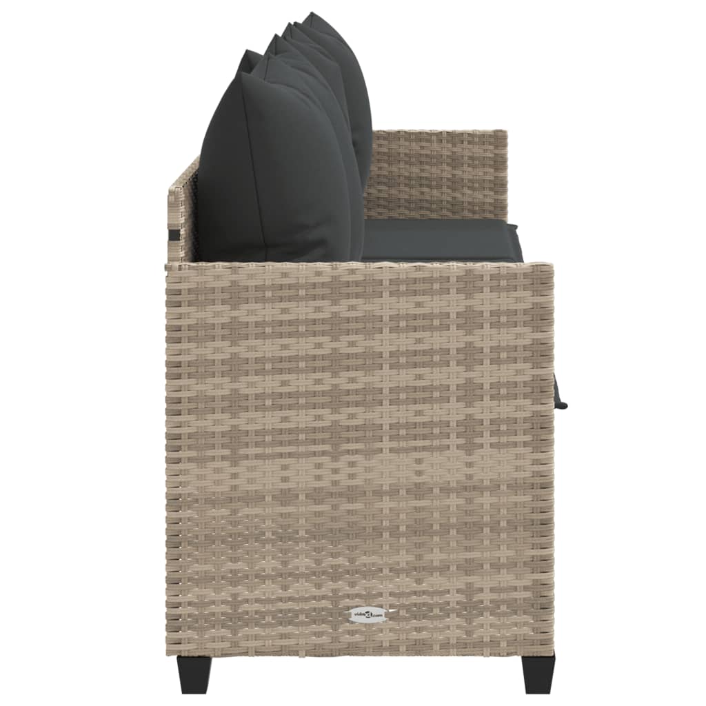 Ligbed met kussen poly rattan lichtgrijs is nu te koop bij PeponiXL, paradijselijk wonen!