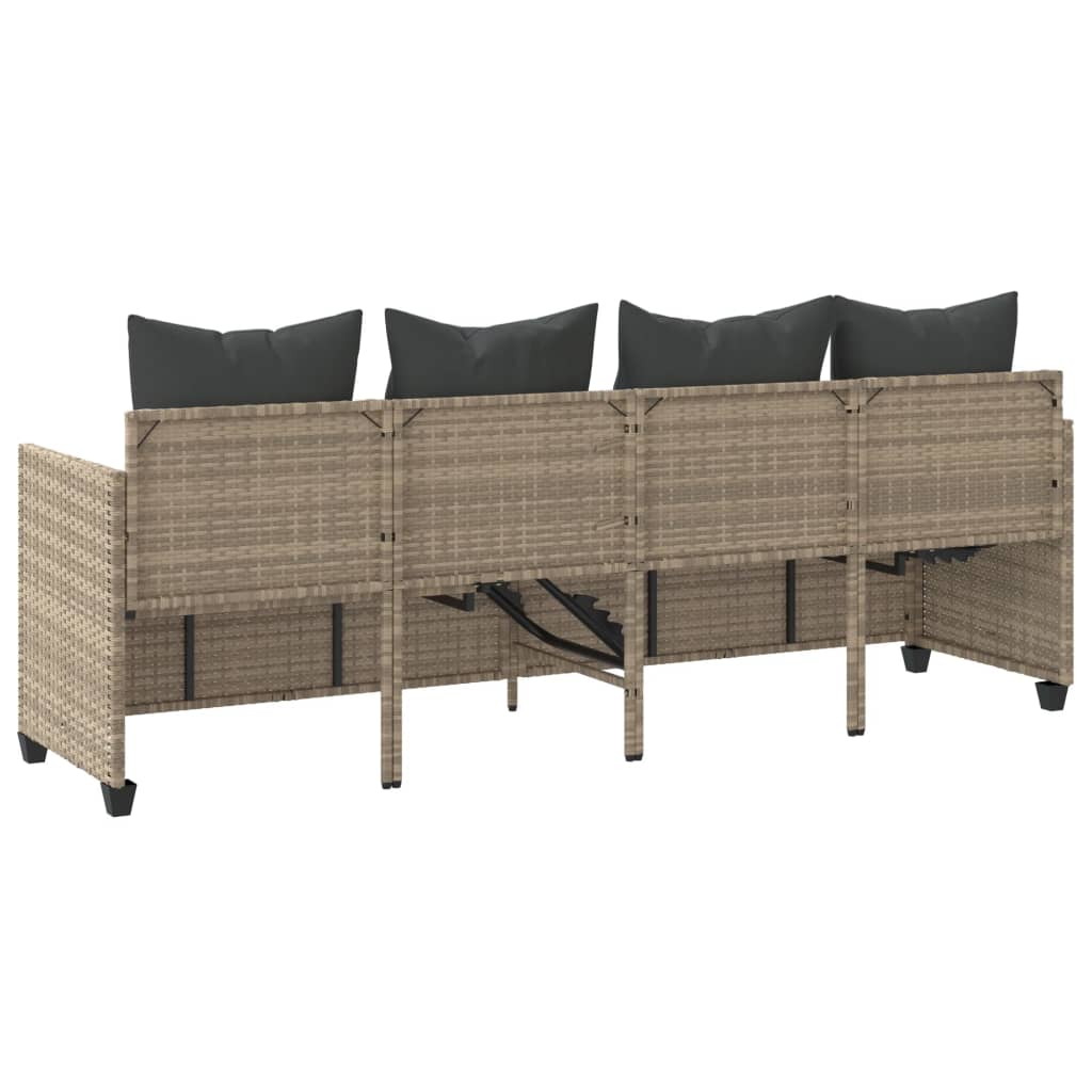 Ligbed met kussen poly rattan lichtgrijs is nu te koop bij PeponiXL, paradijselijk wonen!
