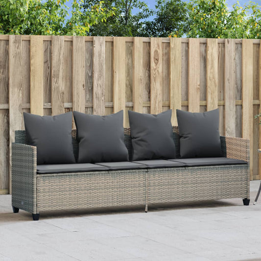 Ligbed met kussen poly rattan lichtgrijs is nu te koop bij PeponiXL, paradijselijk wonen!