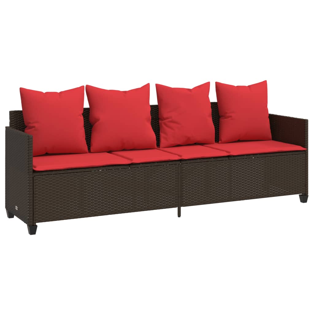 Ligbed met kussens poly rattan bruin is nu te koop bij PeponiXL, paradijselijk wonen!