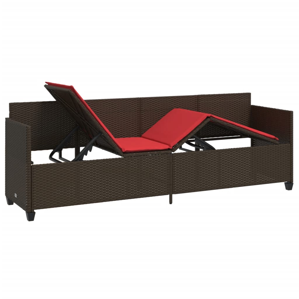 Ligbed met kussens poly rattan bruin is nu te koop bij PeponiXL, paradijselijk wonen!