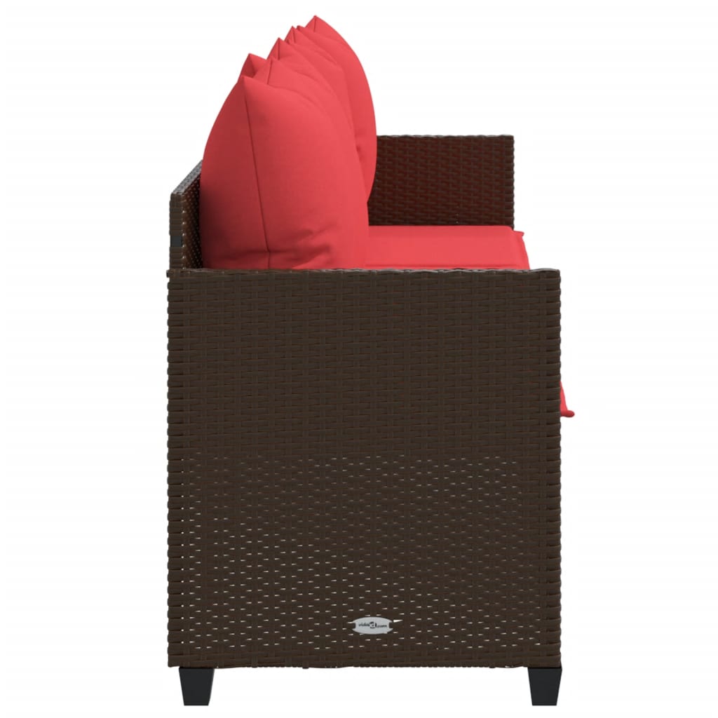 Ligbed met kussens poly rattan bruin is nu te koop bij PeponiXL, paradijselijk wonen!
