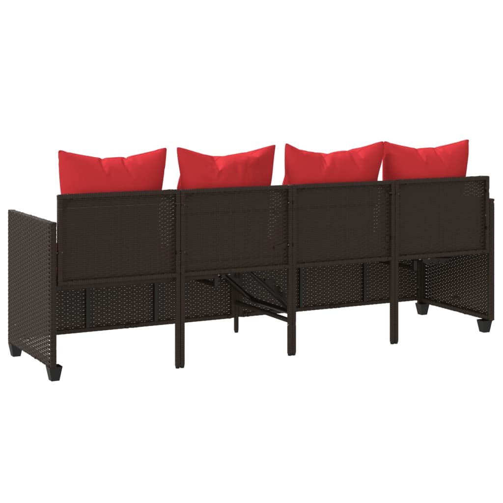 Ligbed met kussens poly rattan bruin is nu te koop bij PeponiXL, paradijselijk wonen!