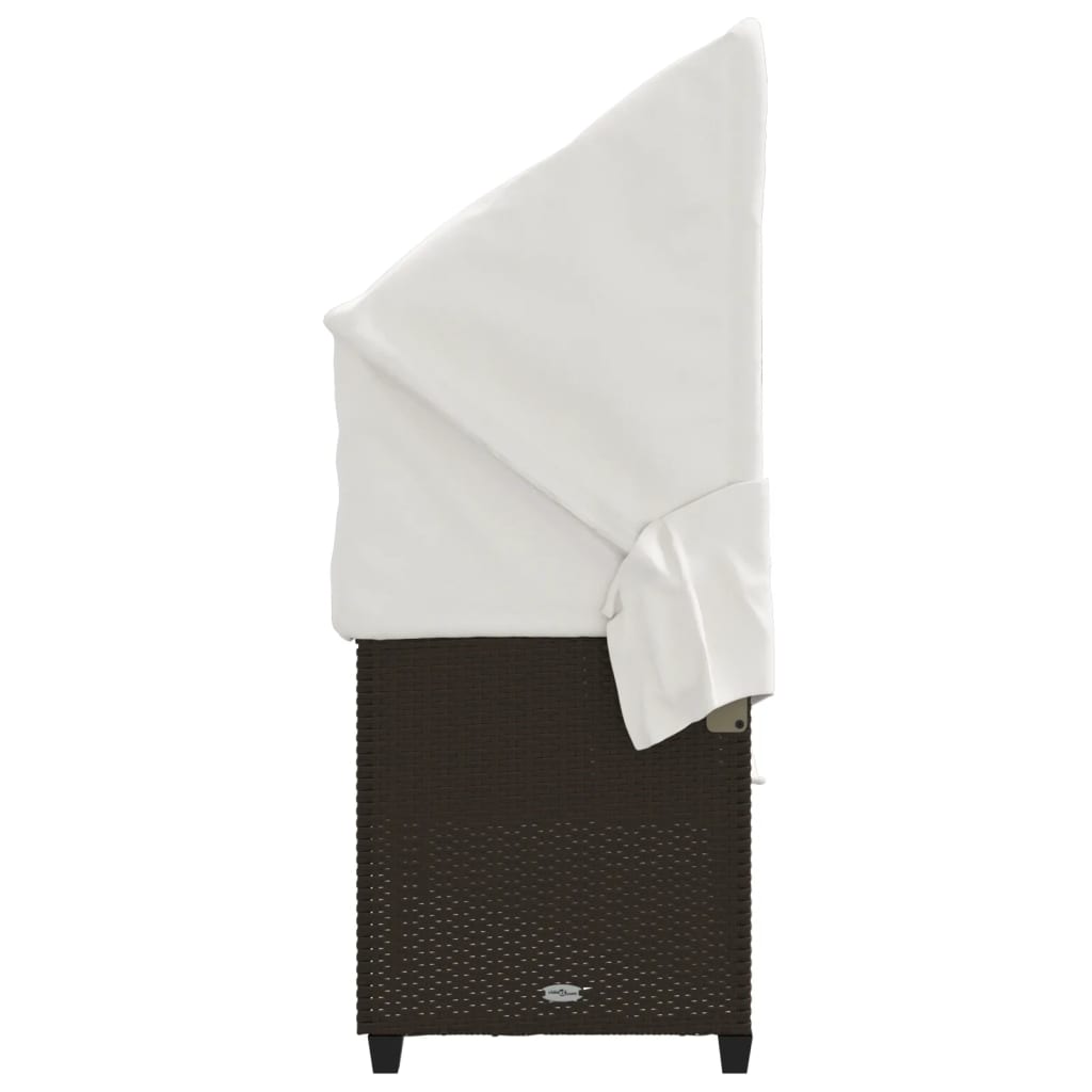 Ligbed met luifel en kussens poly rattan bruin is nu te koop bij PeponiXL, paradijselijk wonen!