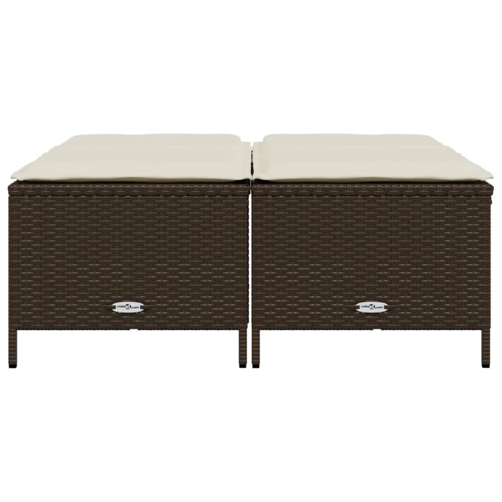 Tuinkrukken met kussens 4 st poly rattan bruin is nu te koop bij PeponiXL, paradijselijk wonen!