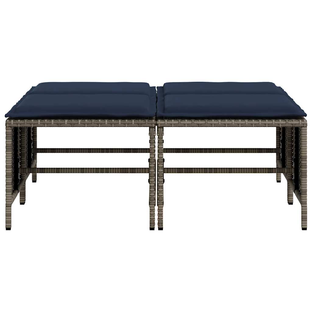 Tuinstoelen met kussens 4 stuks grijs polyrotan is nu te koop bij PeponiXL, paradijselijk wonen!