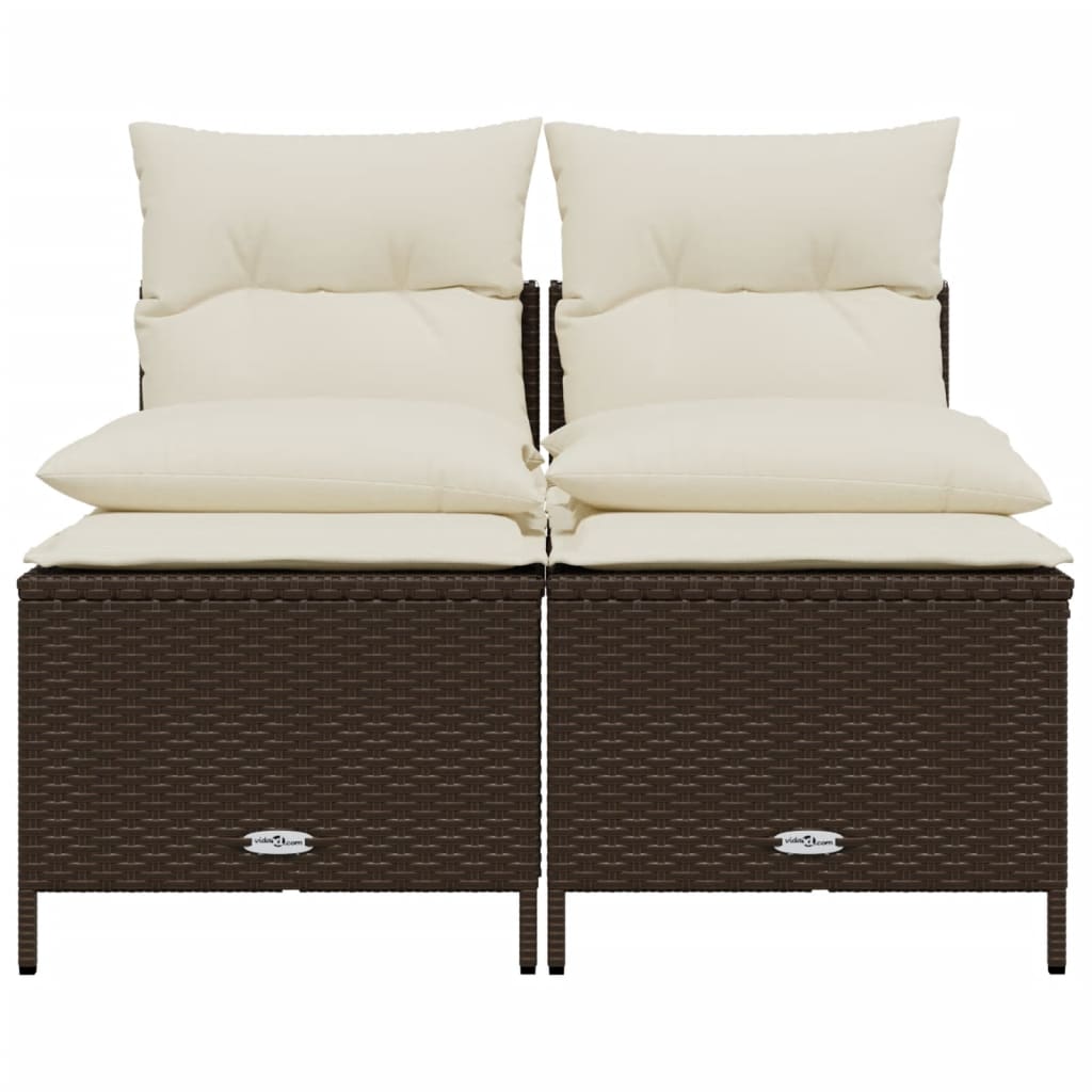 4-delige Loungeset met kussens poly rattan bruin is nu te koop bij PeponiXL, paradijselijk wonen!