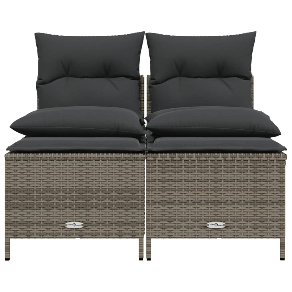 4-delige Loungeset met kussens poly rattan grijs is nu te koop bij PeponiXL, paradijselijk wonen!