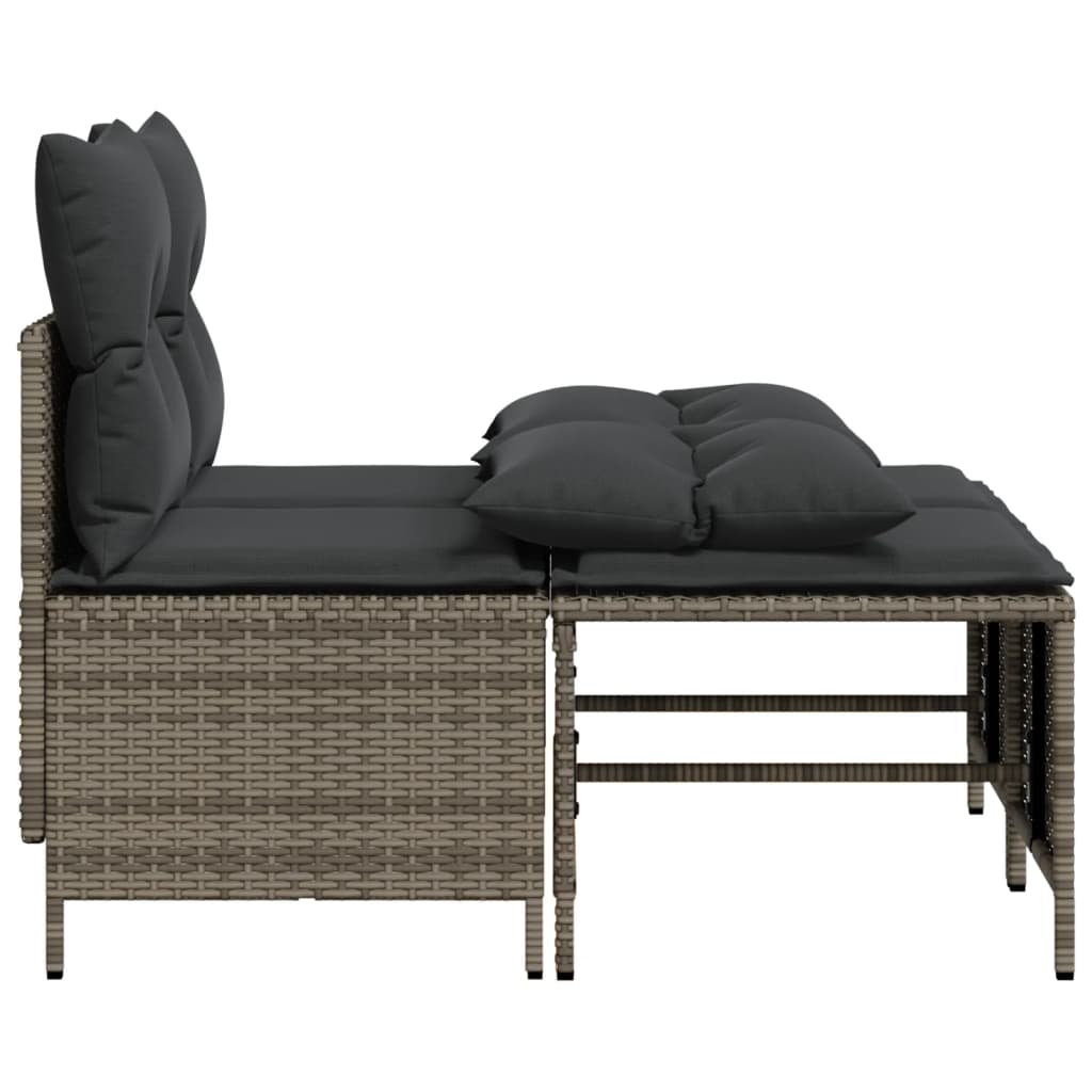 4-delige Loungeset met kussens poly rattan grijs is nu te koop bij PeponiXL, paradijselijk wonen!