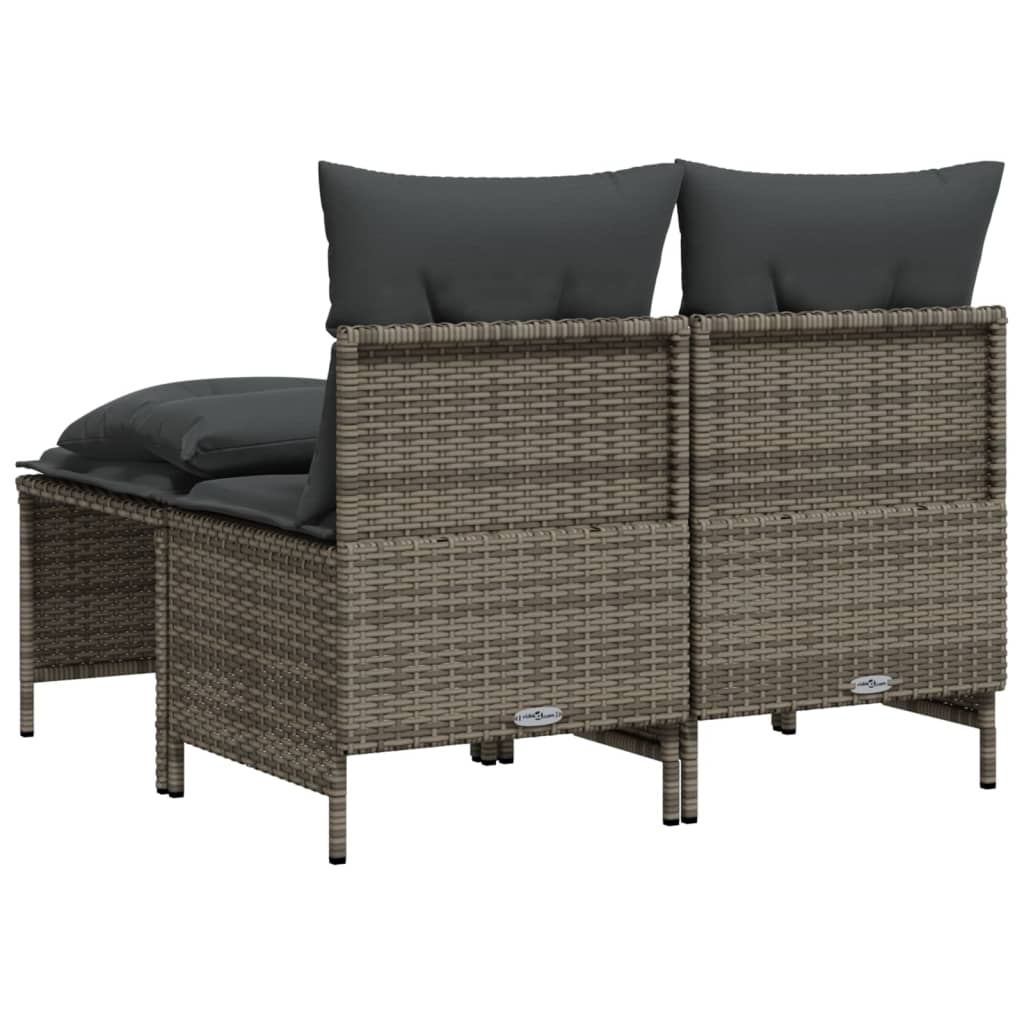 4-delige Loungeset met kussens poly rattan grijs is nu te koop bij PeponiXL, paradijselijk wonen!