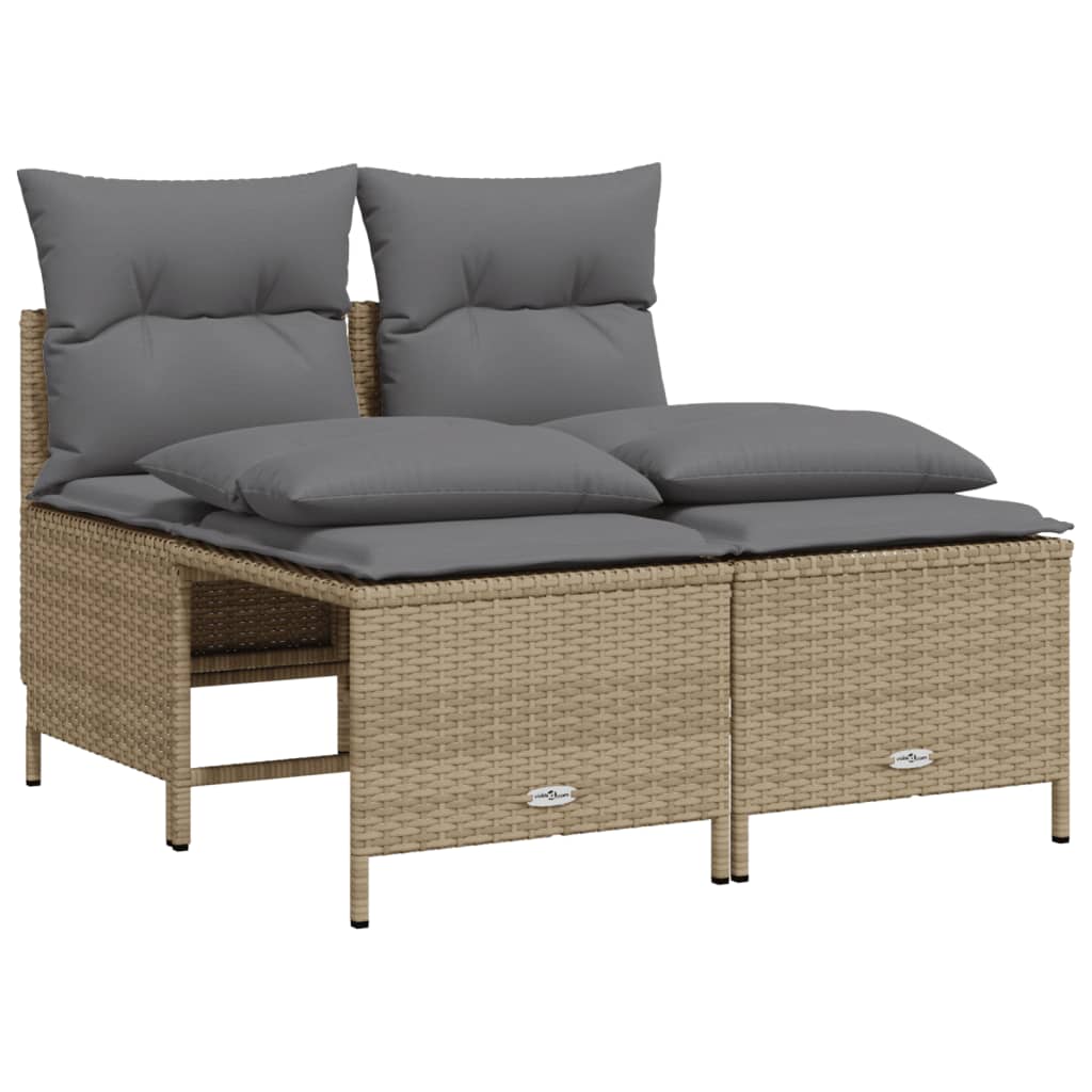 4-delige Loungeset met kussens poly rattan beige is nu te koop bij PeponiXL, paradijselijk wonen!