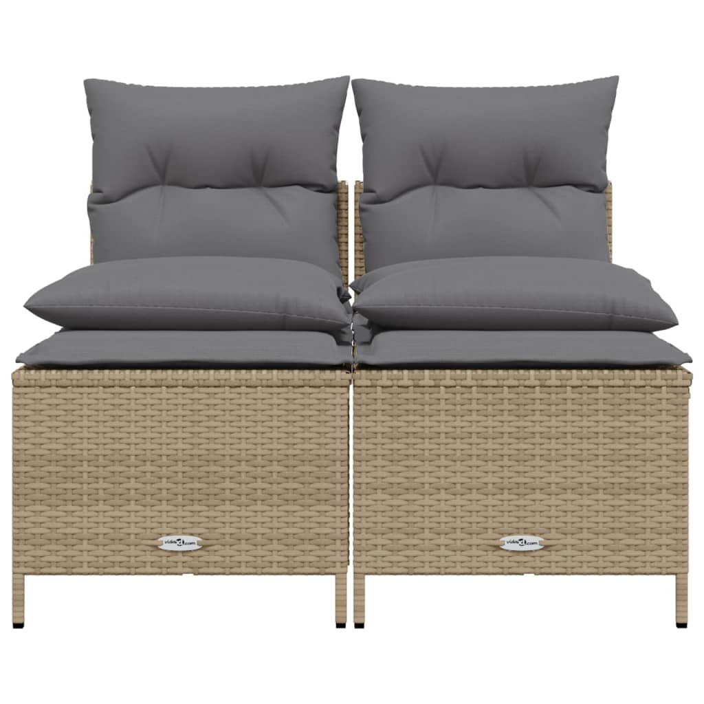 4-delige Loungeset met kussens poly rattan beige is nu te koop bij PeponiXL, paradijselijk wonen!