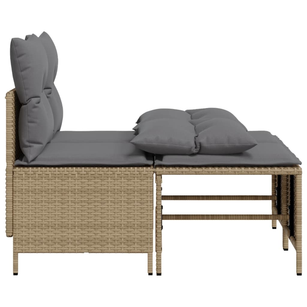 4-delige Loungeset met kussens poly rattan beige is nu te koop bij PeponiXL, paradijselijk wonen!