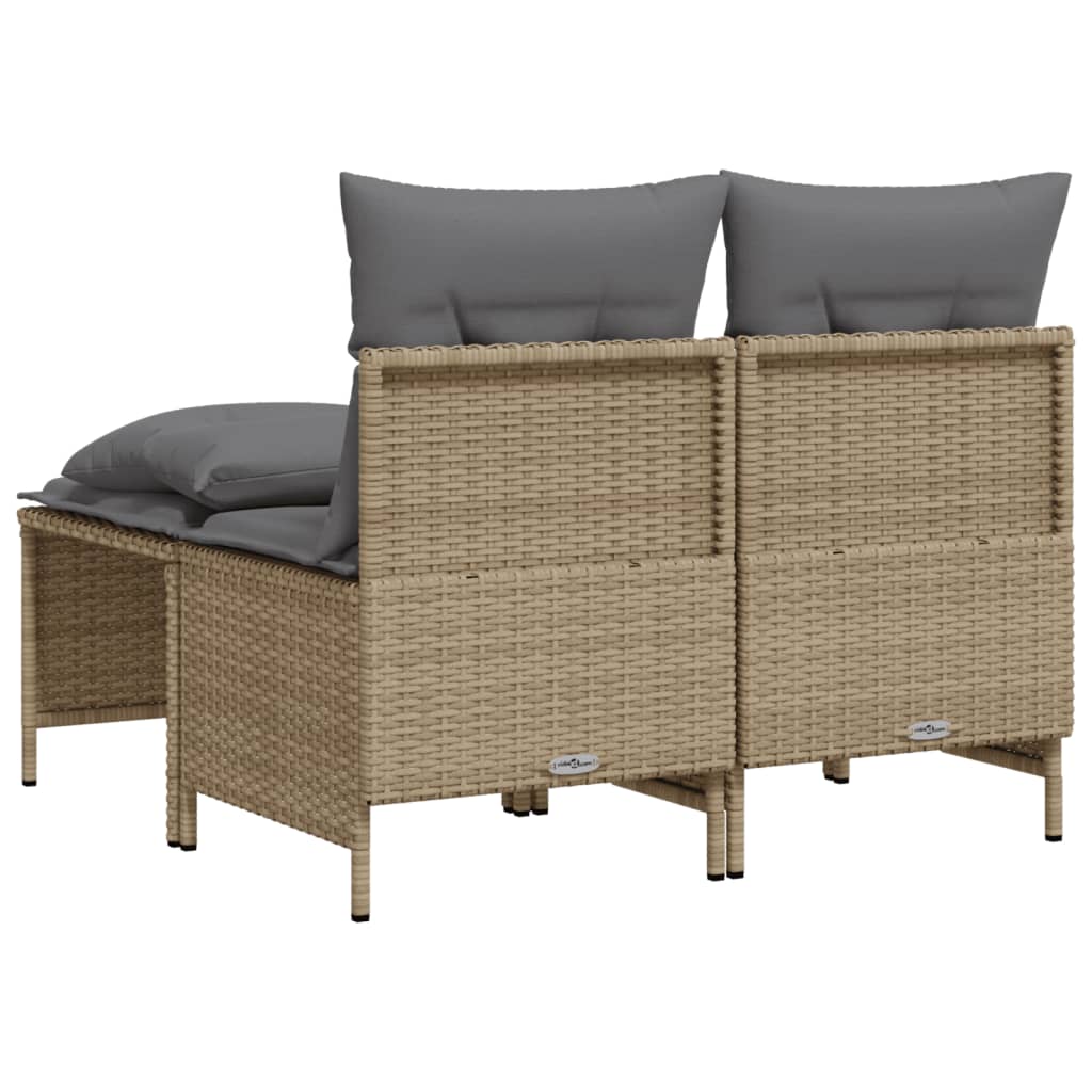 4-delige Loungeset met kussens poly rattan beige is nu te koop bij PeponiXL, paradijselijk wonen!