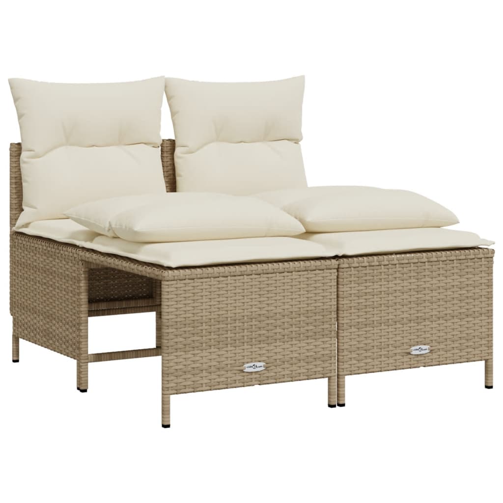4-delige Loungeset met kussens poly rattan beige is nu te koop bij PeponiXL, paradijselijk wonen!