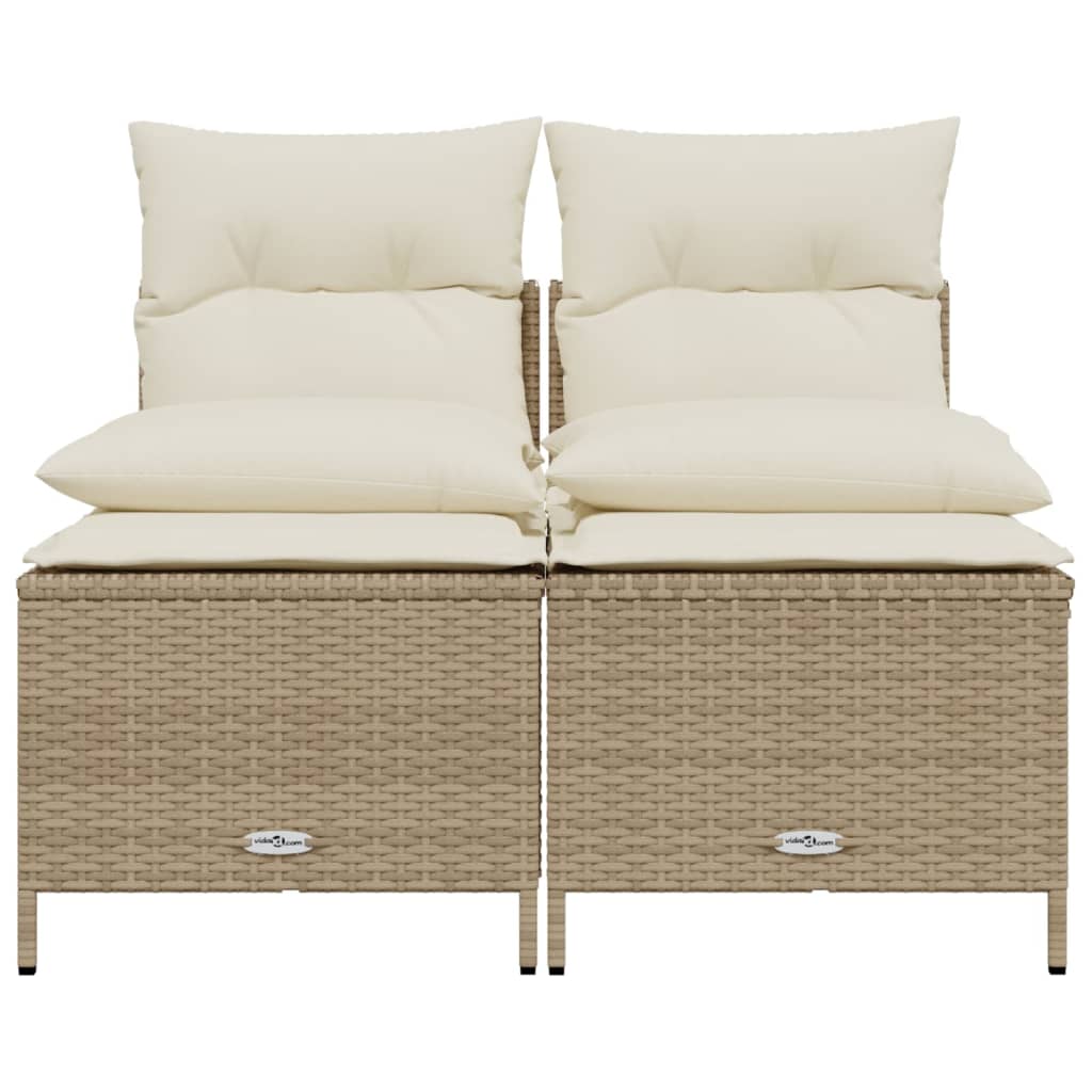 4-delige Loungeset met kussens poly rattan beige is nu te koop bij PeponiXL, paradijselijk wonen!