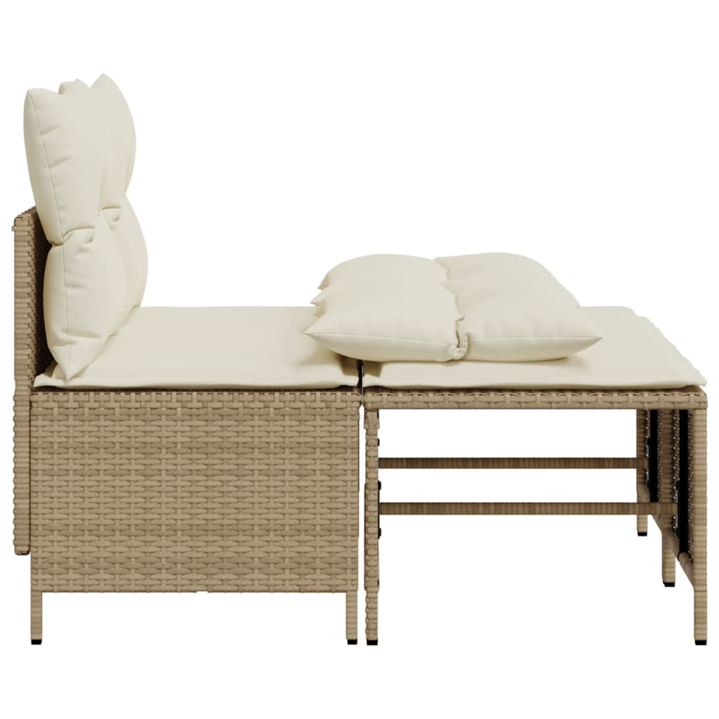 4-delige Loungeset met kussens poly rattan beige is nu te koop bij PeponiXL, paradijselijk wonen!
