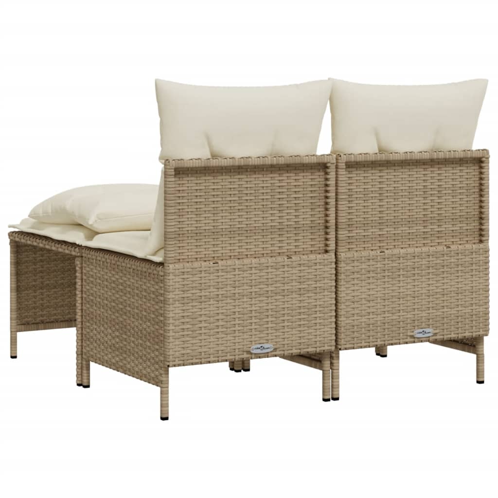 4-delige Loungeset met kussens poly rattan beige is nu te koop bij PeponiXL, paradijselijk wonen!