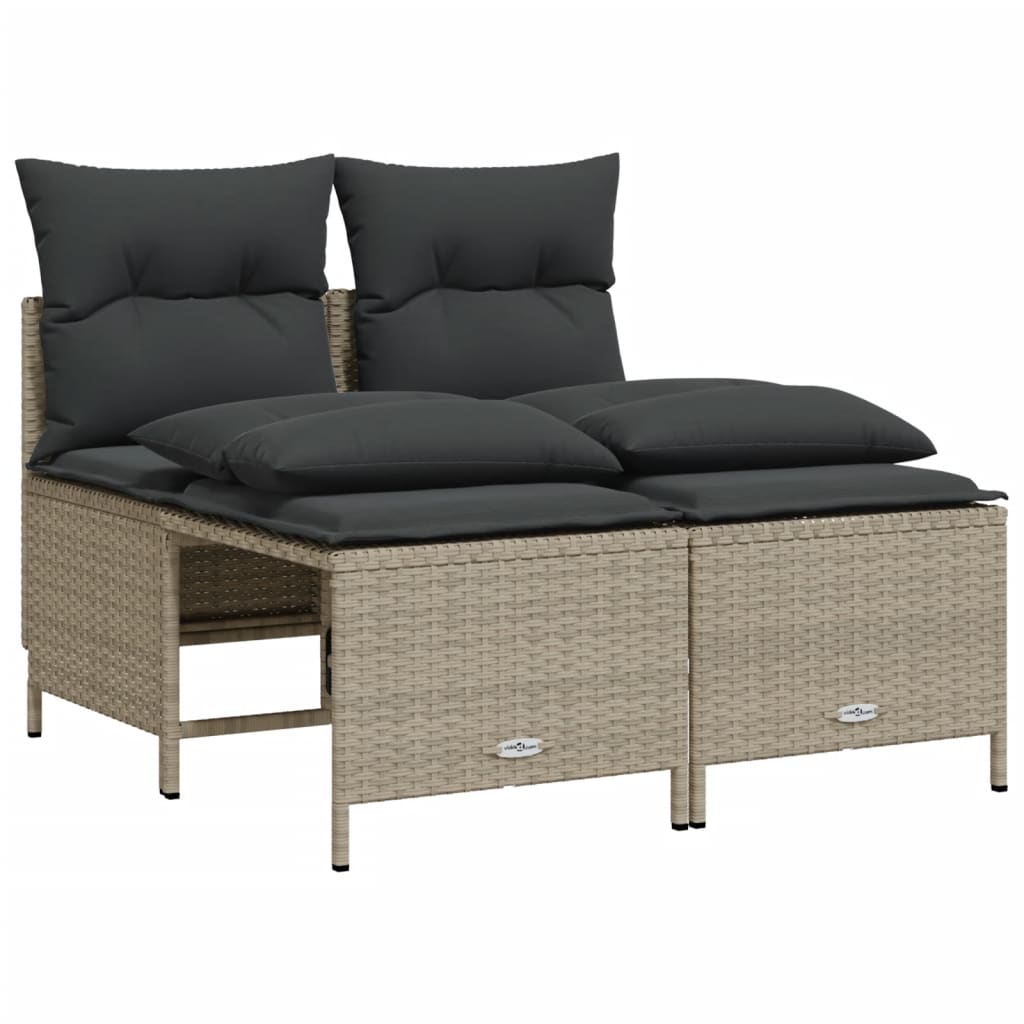 4-delige Loungeset met kussens poly rattan lichtgrijs is nu te koop bij PeponiXL, paradijselijk wonen!