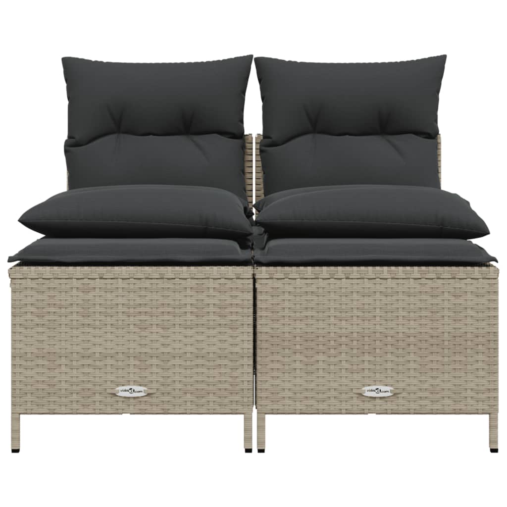 4-delige Loungeset met kussens poly rattan lichtgrijs is nu te koop bij PeponiXL, paradijselijk wonen!