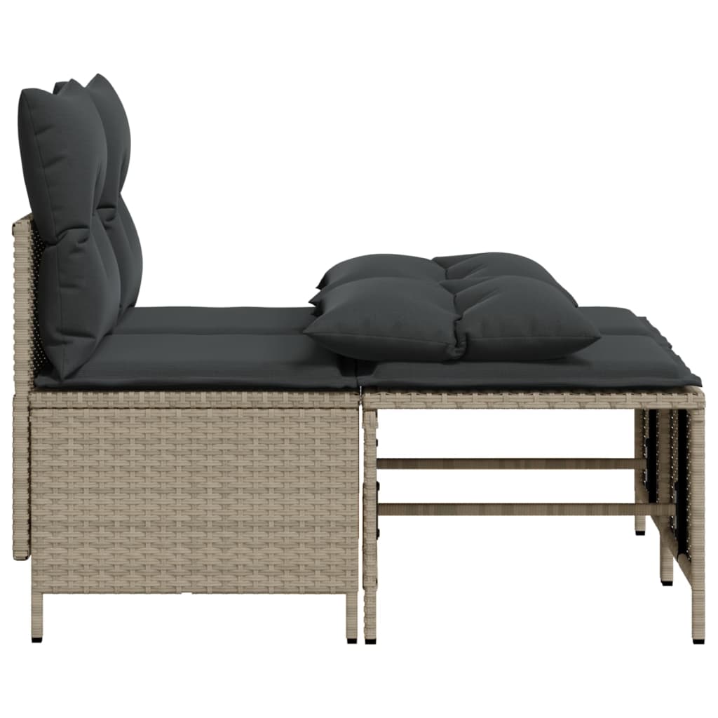 4-delige Loungeset met kussens poly rattan lichtgrijs is nu te koop bij PeponiXL, paradijselijk wonen!