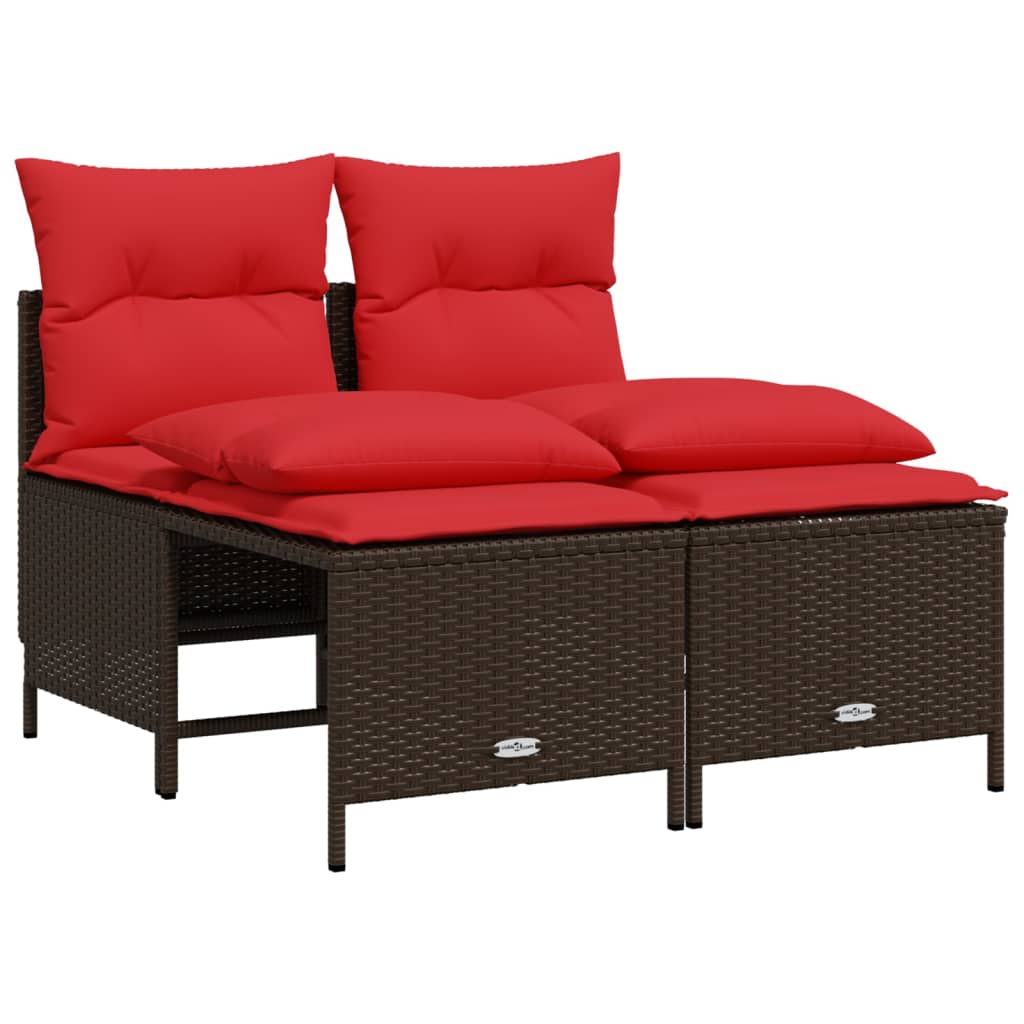 4-delige tuinbankset met kussens, bruin polyrotan is nu te koop bij PeponiXL, paradijselijk wonen!