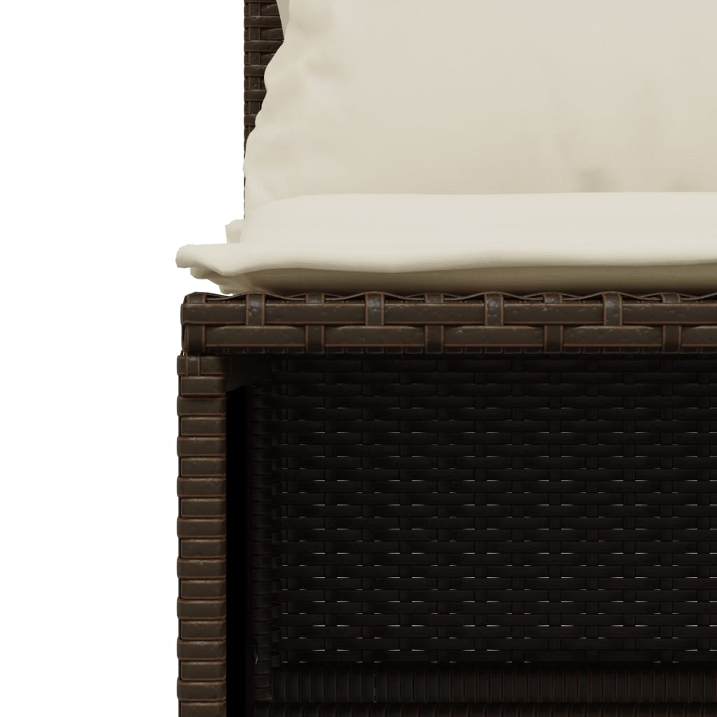 4-delige Loungeset met kussens poly rattan bruin is nu te koop bij PeponiXL, paradijselijk wonen!