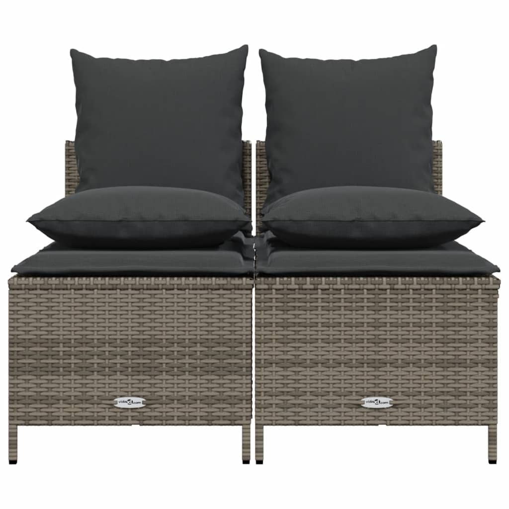 4-delige Loungeset met kussens poly rattan grijs is nu te koop bij PeponiXL, paradijselijk wonen!