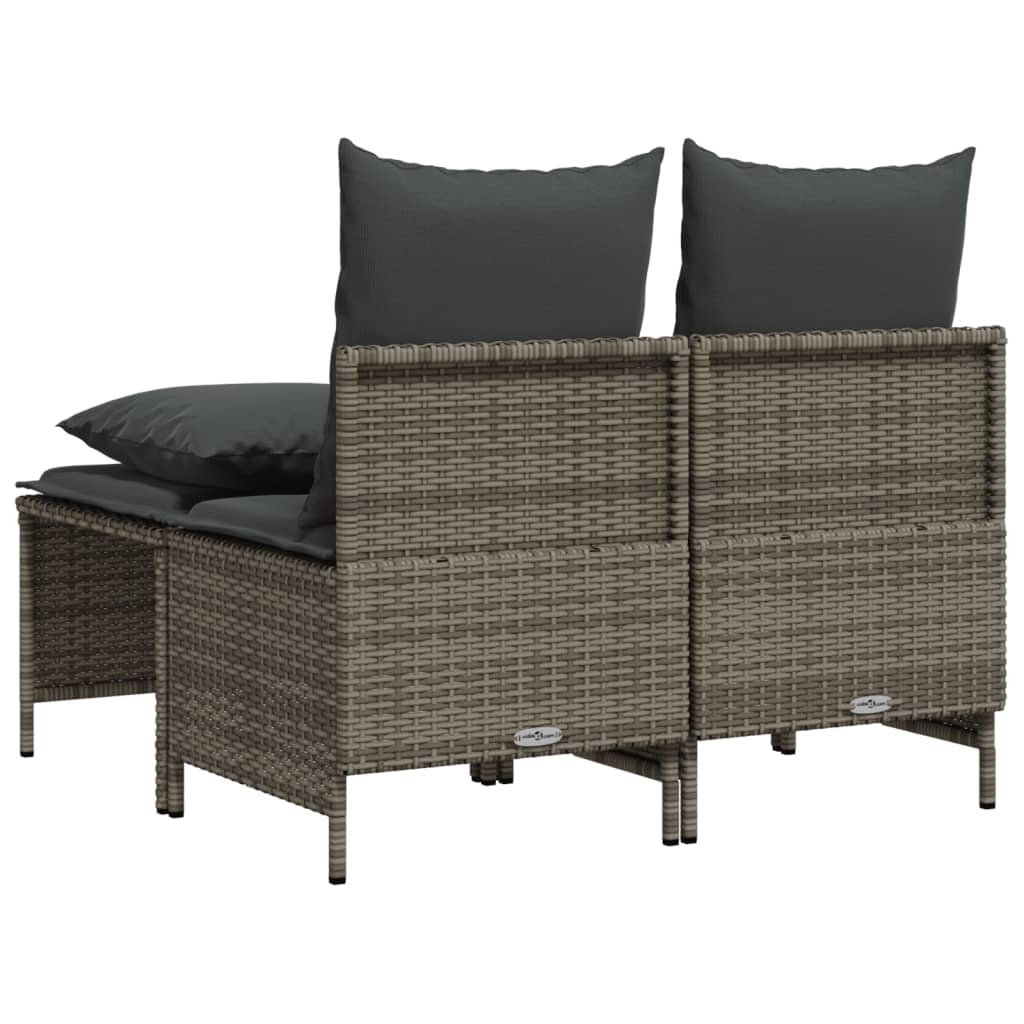 4-delige Loungeset met kussens poly rattan grijs is nu te koop bij PeponiXL, paradijselijk wonen!
