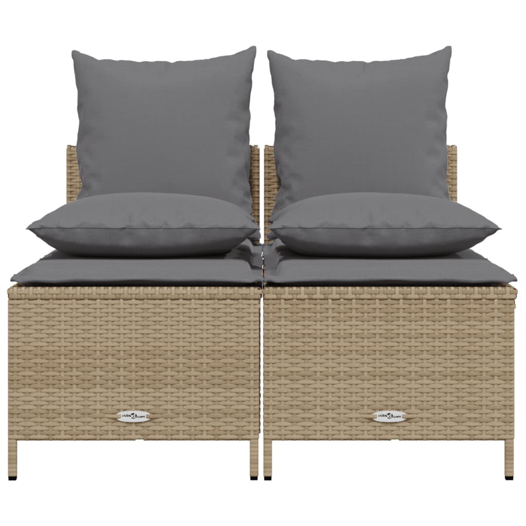 4-delige Loungeset met kussens poly rattan beige is nu te koop bij PeponiXL, paradijselijk wonen!