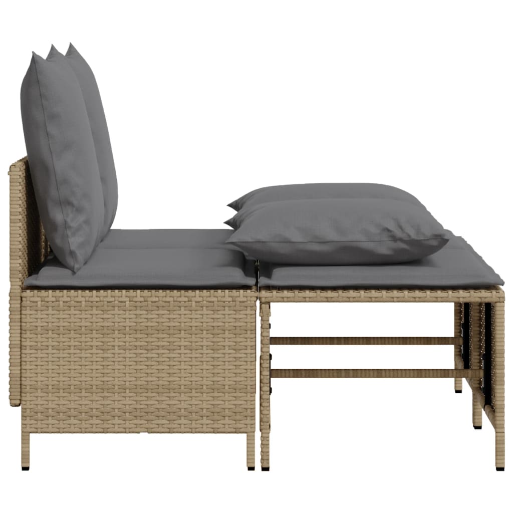 4-delige Loungeset met kussens poly rattan beige is nu te koop bij PeponiXL, paradijselijk wonen!