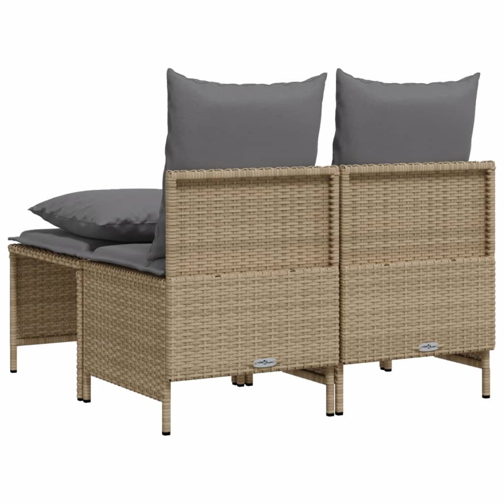 4-delige Loungeset met kussens poly rattan beige is nu te koop bij PeponiXL, paradijselijk wonen!