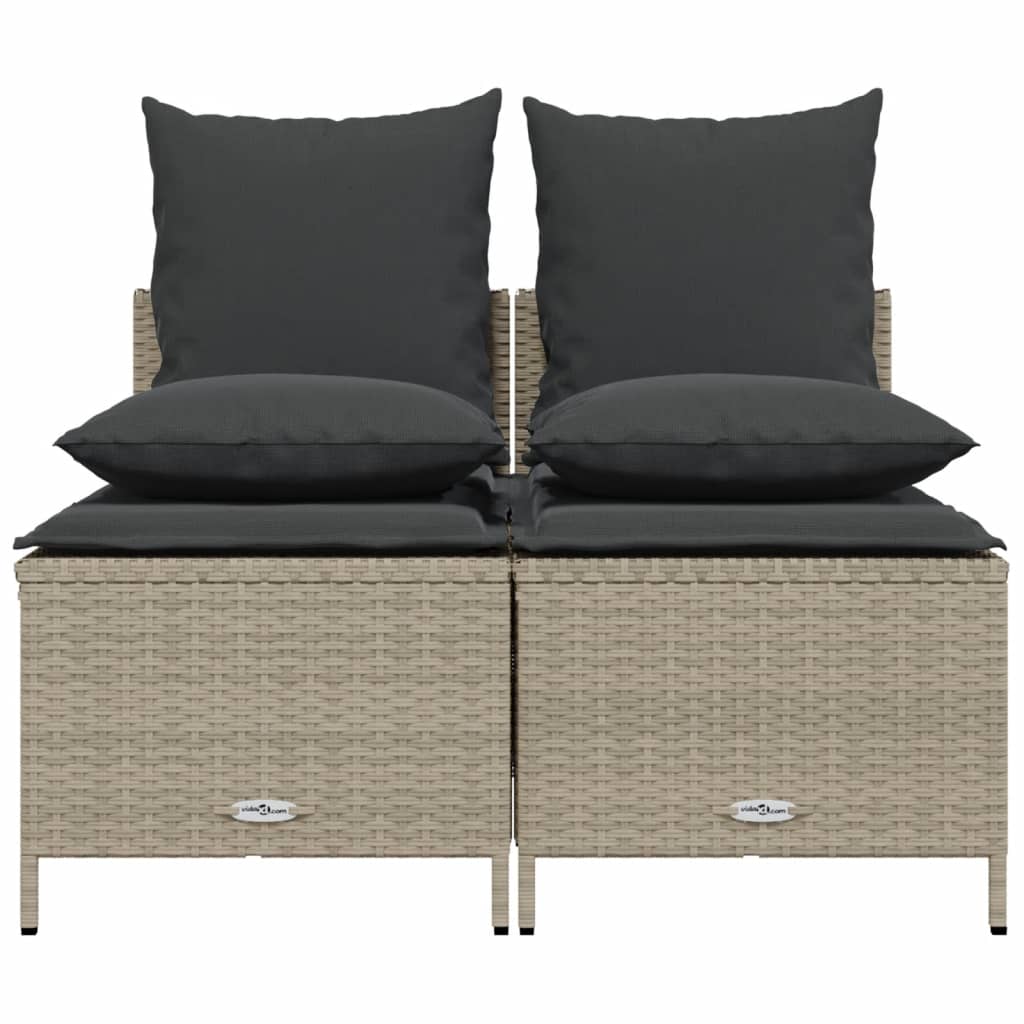 4-delige Loungeset met kussens poly rattan lichtgrijs is nu te koop bij PeponiXL, paradijselijk wonen!