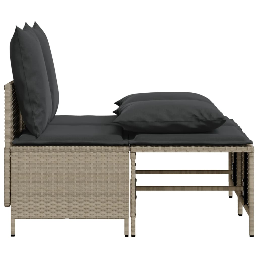 4-delige Loungeset met kussens poly rattan lichtgrijs is nu te koop bij PeponiXL, paradijselijk wonen!